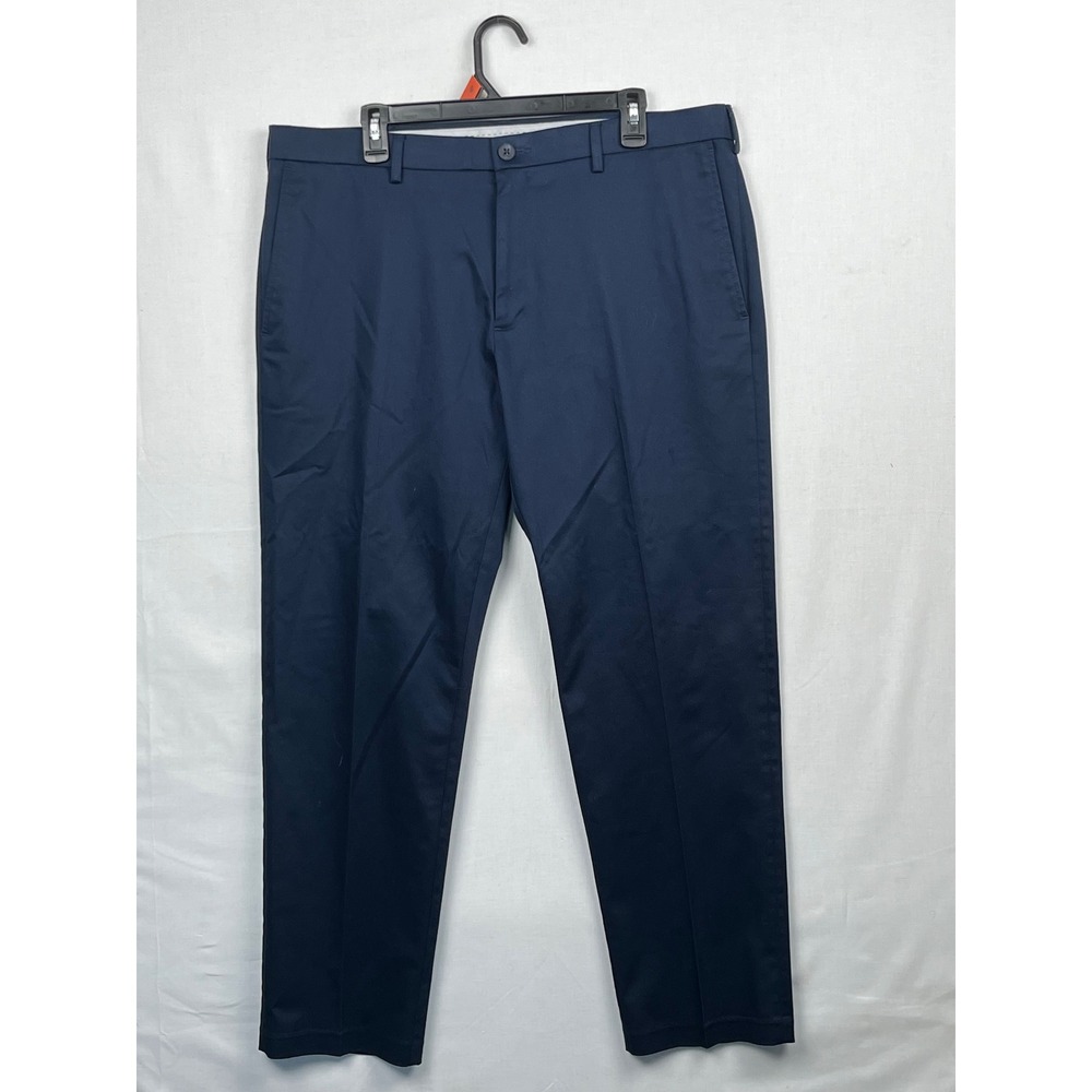 Haggar Iron Free‎ Premium Khaki Mens Navy Blue Pants 38x30 HC71000 401